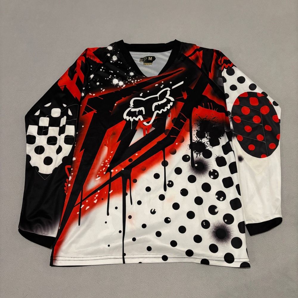 Fox Racing Mens Motocross Jersey Long Sleeve Padded Elbow Medium Grunge Y2K